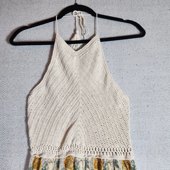 Altard State S Crochet Floral Halter Maxi Dress #spring - Picture 3 of 10